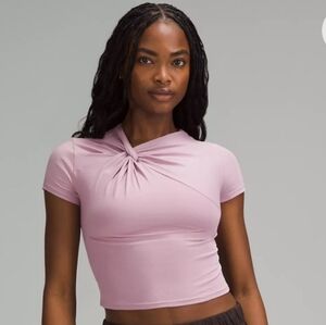 Lululemon Asymmetrical Front-Twist T-Shirt Rose Blush L